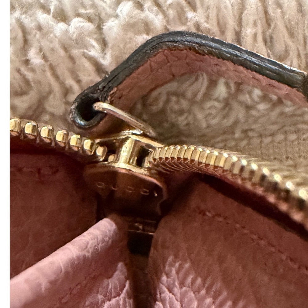 Gucci‎ Interlocking G Zip Around Long Wallet Pink Pebbled Leather 449347 in Box - Picture 10 of 12